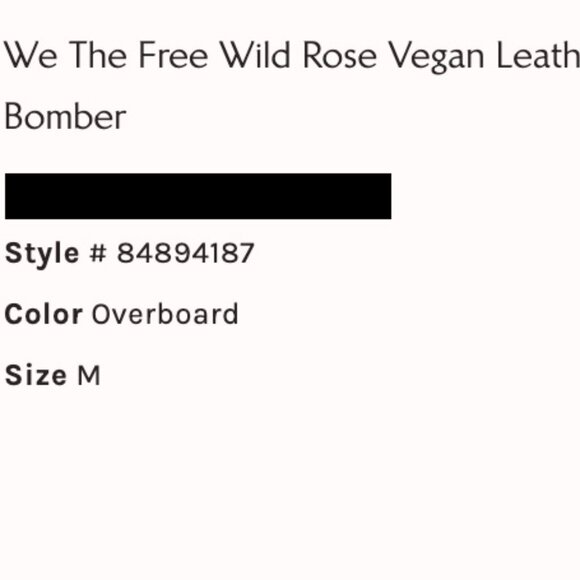 We the Free Vegan Wild Rose Vegan Leather Bomber - Picture 13 of 13